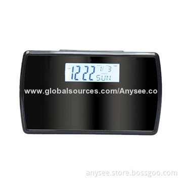 Desk Alarm Spy Camera Clock, 1,280 x 720 Pixels Resolution of Video, JPE Picture Format